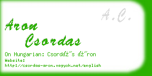 aron csordas business card